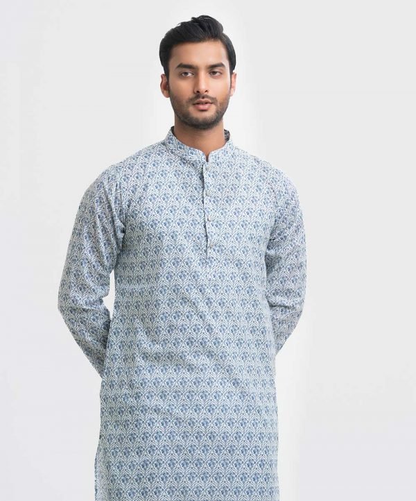 Green Viscose Semi Fitted Panjabi