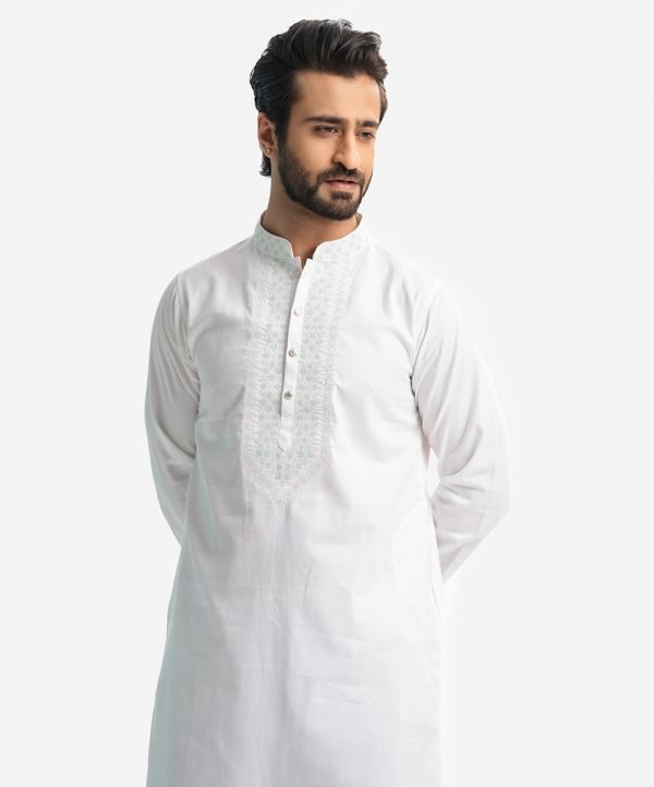 Gray Blended Semi Fit Panjabi