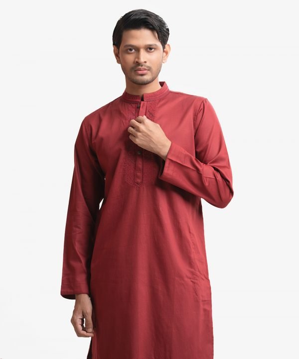 Maroon Cotton Premium Panjabi